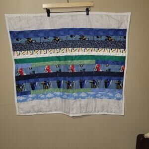 Baby Quilt Handmade 30 × 24 Bears Cars